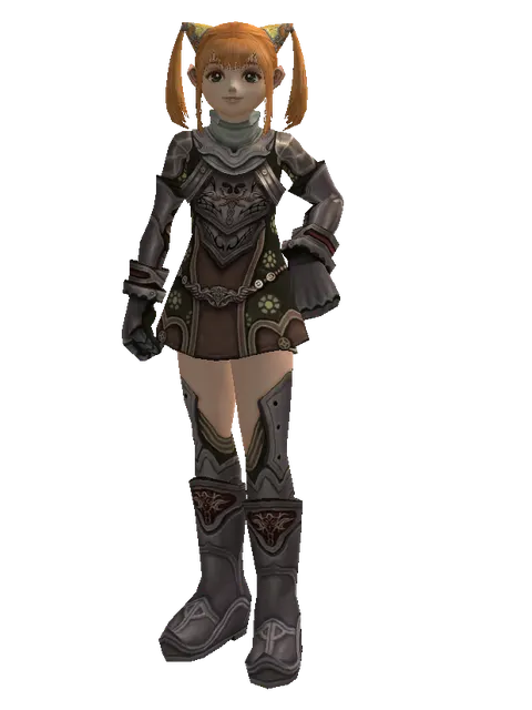 Leather Set of Doom on a female Dwarf, front view
