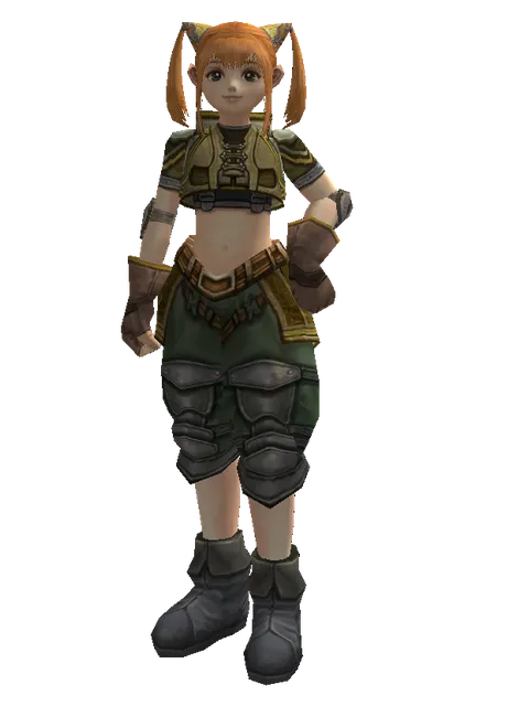 Hard Leather (light armor) on a female Dwarf, front view