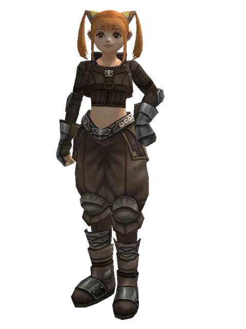 Reinforced Leather Set on a female Dwarf, front view