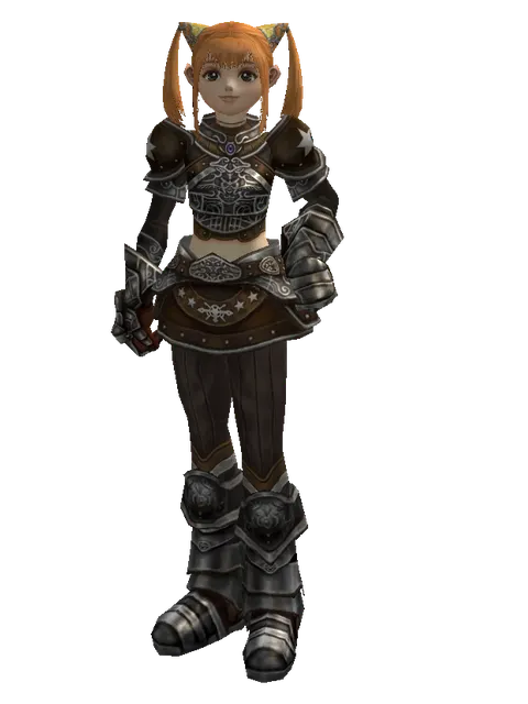 Rind Leather (light armor) on a female Dwarf, front view