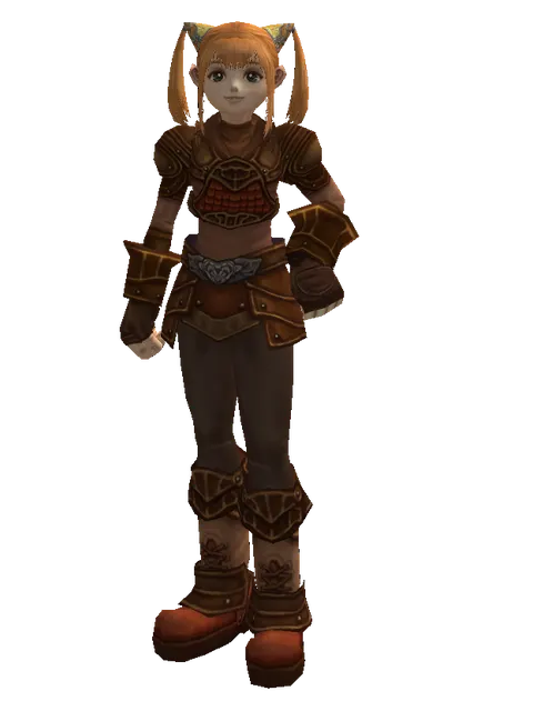 Salamander (light armor) on a female Dwarf, front view