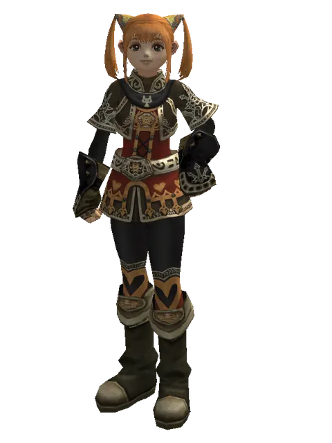 Zubei's Leather Set on a female Dwarf, front view
