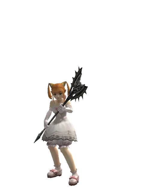 Dwarven Pike on a female Dwarf, front view