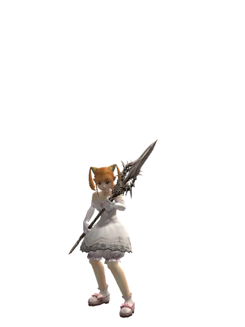 Infinity Spear on a female Dwarf, front view