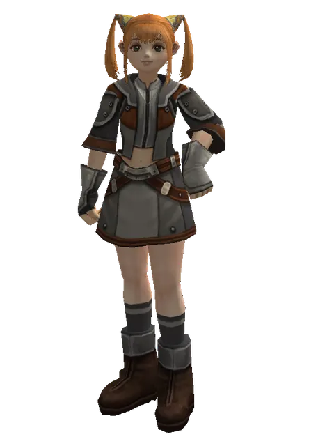 Set of Knowledge on a female Dwarf, front view