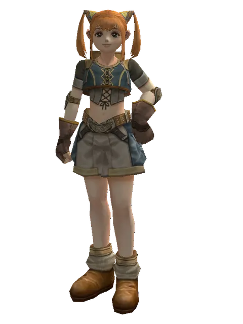 Leather (robe) on a female Dwarf, front view