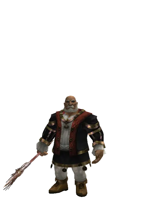 Arcana Mace on a male Dwarf, front view