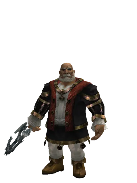 Art of Battle Axe on a male Dwarf, front view