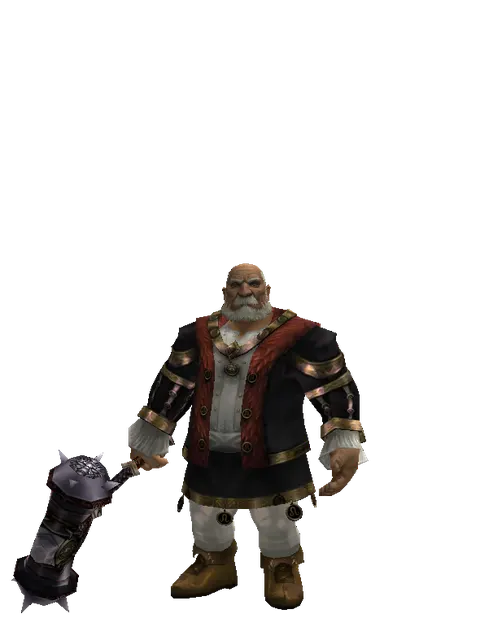 Basalt Battlehammer on a male Dwarf, front view