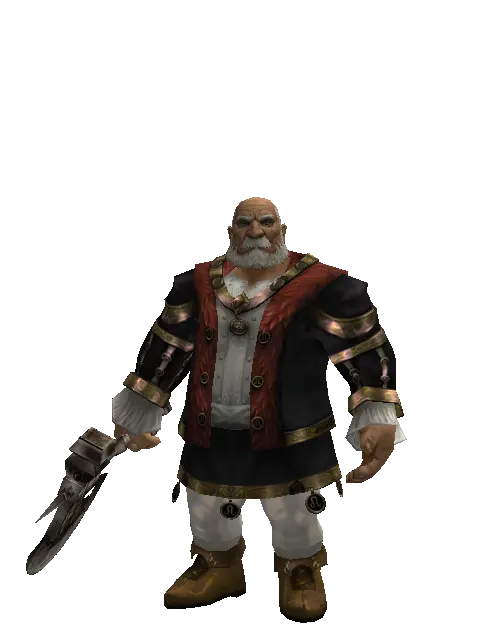 Battle Axe on a male Dwarf, front view