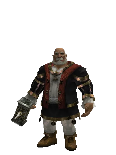 Big Hammer on a male Dwarf, front view