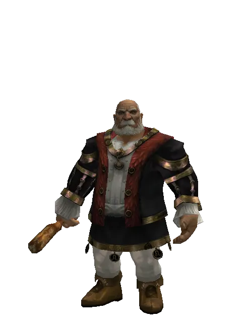 Club on a male Dwarf, front view