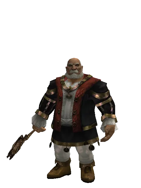 Club of Nature on a male Dwarf, front view