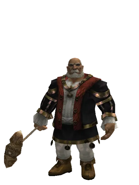 Doom Hammer on a male Dwarf, front view