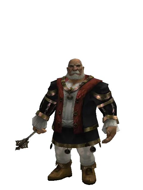 Dwarven Mace on a male Dwarf, front view