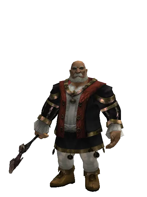 Heavy Bone Club on a male Dwarf, front view