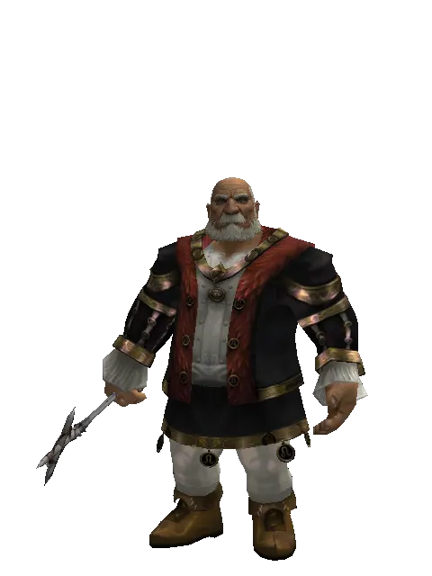 Mace of Prayer on a male Dwarf, front view