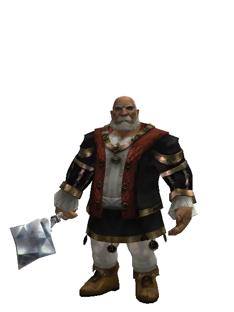 Meteor Shower on a male Dwarf, front view