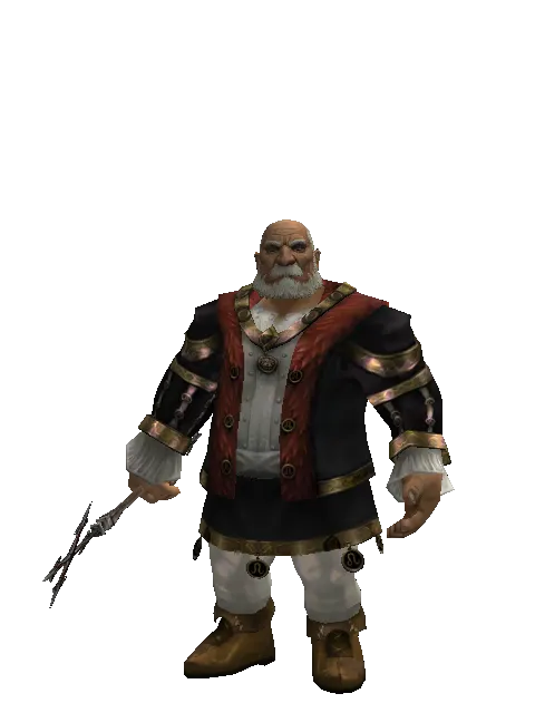 Stick of Faith on a male Dwarf, front view