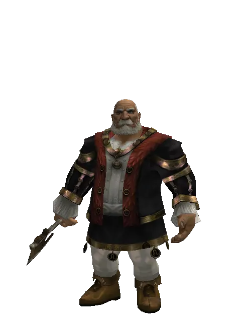 Tomahawk on a male Dwarf, front view