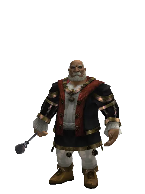 Wand of Adept on a male Dwarf, front view