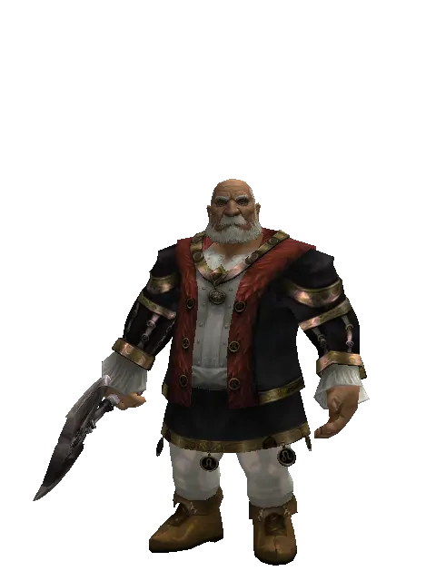 War Axe on a male Dwarf, front view