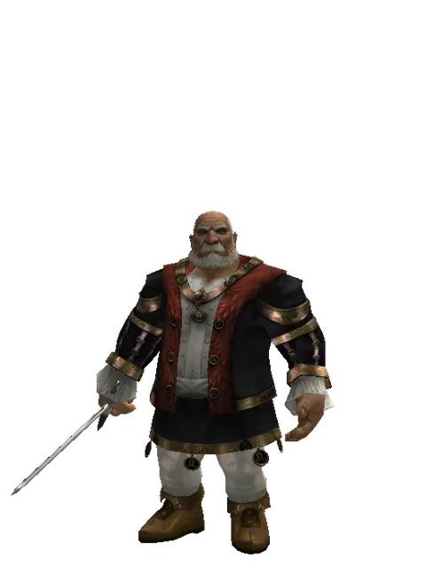 Bastard Sword on a male Dwarf, front view