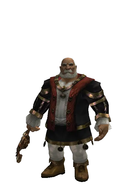 Chrono Cithara on a male Dwarf, front view