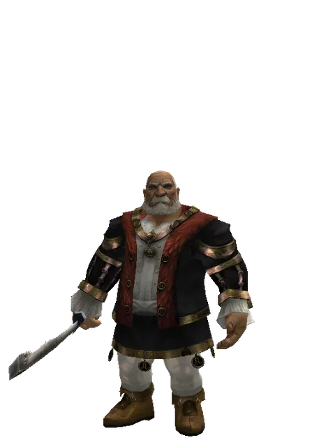 Crimson Sword on a male Dwarf, front view