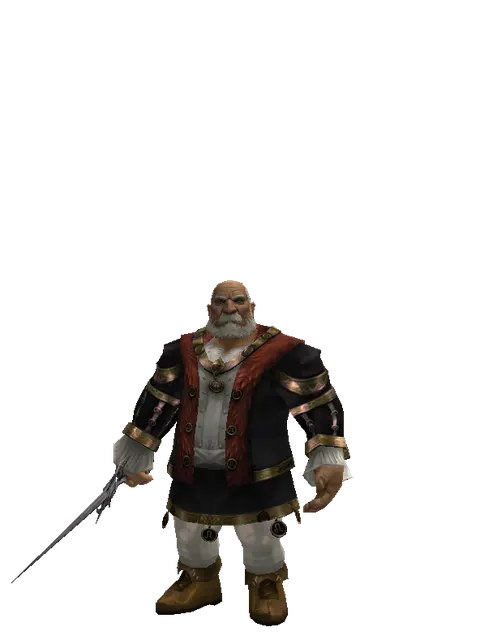 Ecliptic Sword on a male Dwarf, front view