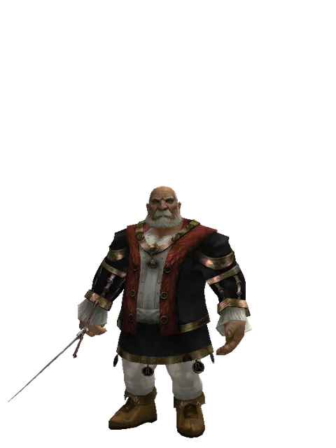Elemental Sword on a male Dwarf, front view