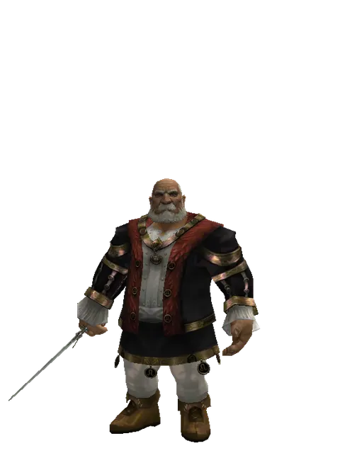 Elven Sword on a male Dwarf, front view
