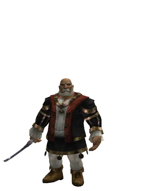 Mysterious Sword on a male Dwarf, front view