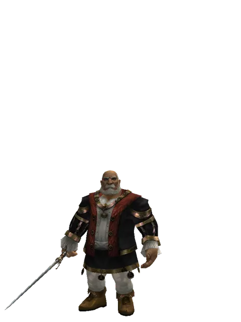 Raid Sword on a male Dwarf, front view