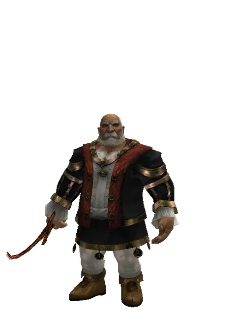 Shamshir on a male Dwarf, front view