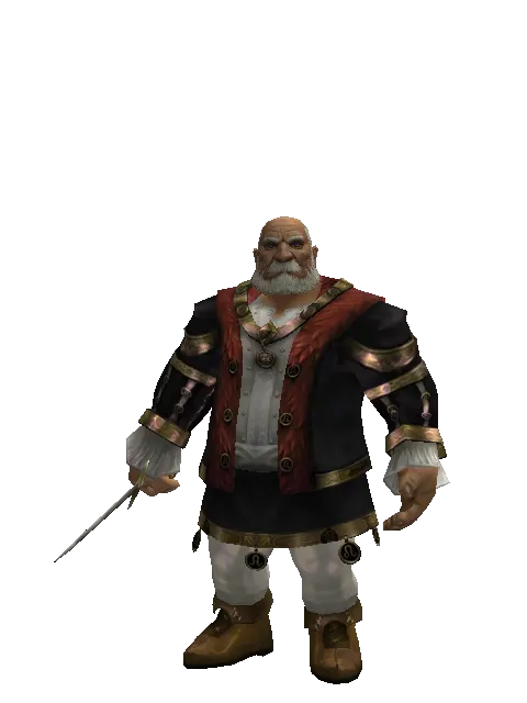 Short Sword on a male Dwarf, front view