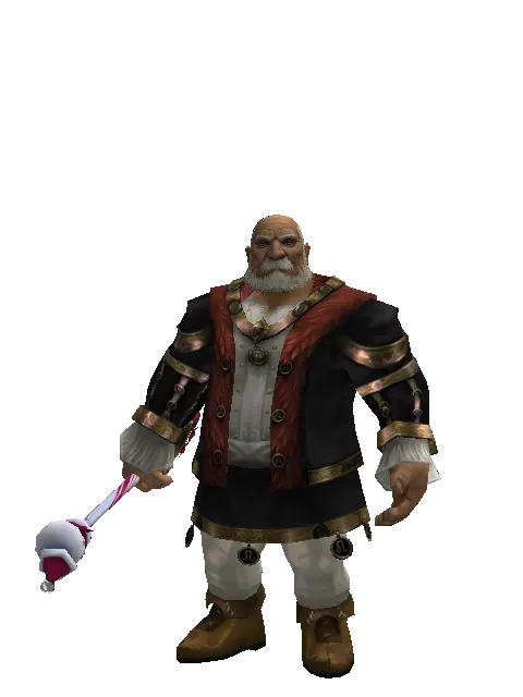 Snowman Transformation Stick on a male Dwarf, front view