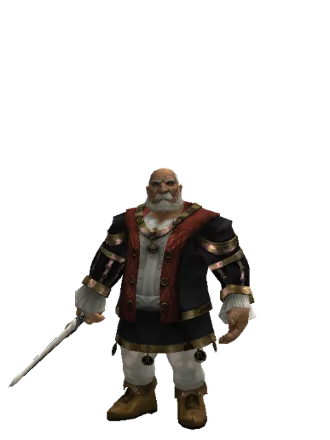 Spirit Sword on a male Dwarf, front view