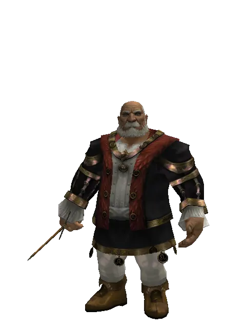 Squire's Sword on a male Dwarf, front view