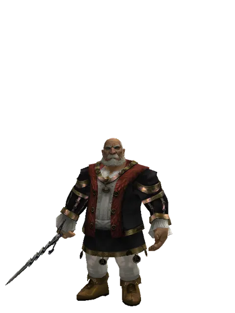 Stormbringer on a male Dwarf, front view