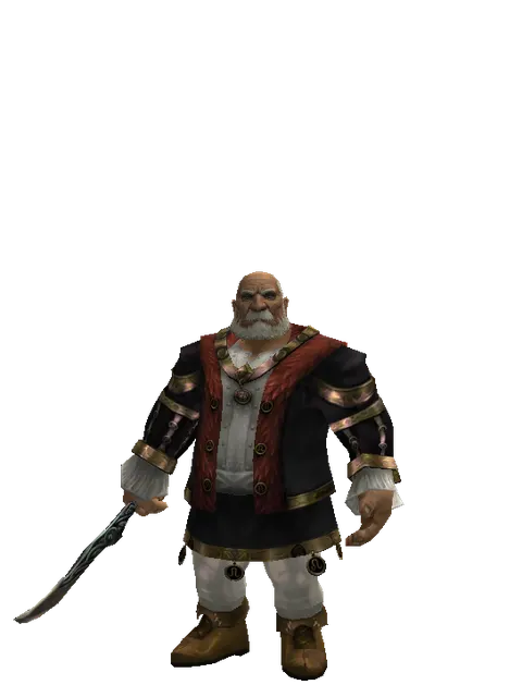 Sword of Limit on a male Dwarf, front view