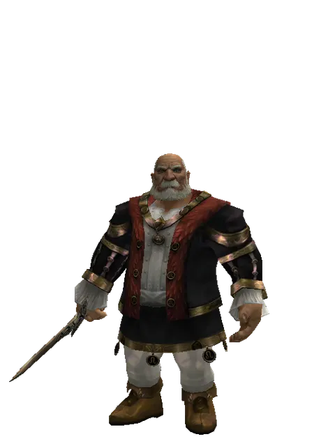 Sword of Magic on a male Dwarf, front view