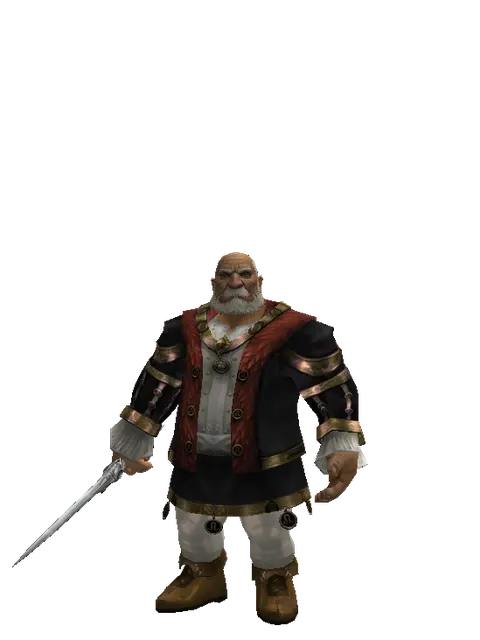 Sword of Magic Fog on a male Dwarf, front view