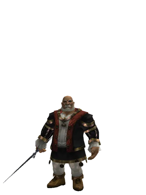 Sword of Miracles on a male Dwarf, front view
