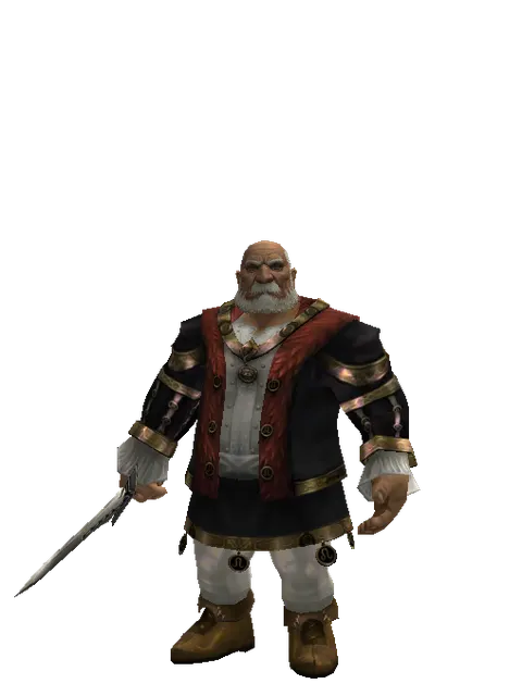 Sword of Occult on a male Dwarf, front view