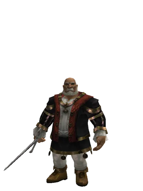 Sword of Revolution on a male Dwarf, front view