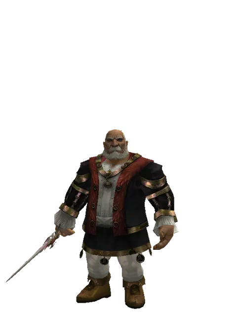 Vesper Mage Sword on a male Dwarf, front view