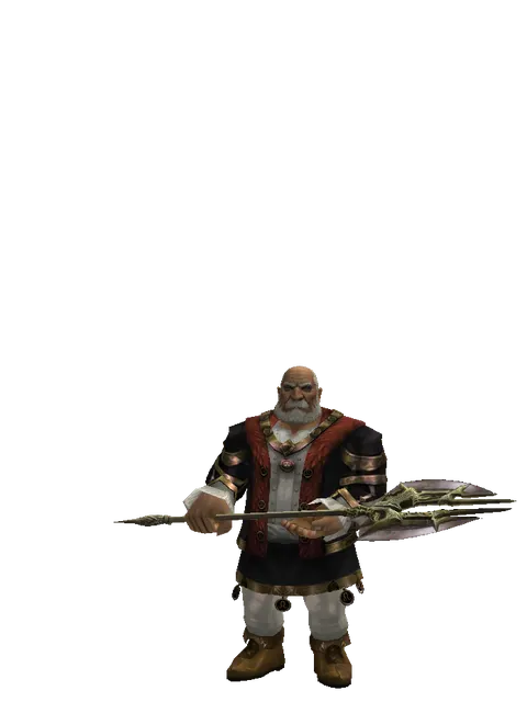 Behemoth's Tuning Fork on a male Dwarf, front view