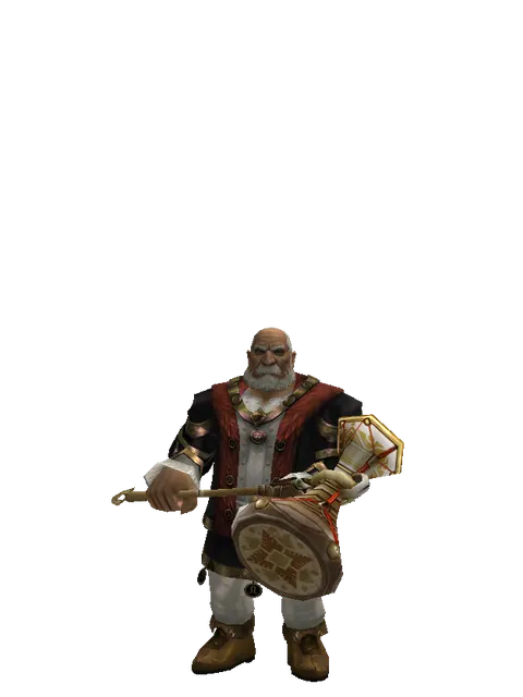 Chrono Darbuka on a male Dwarf, front view