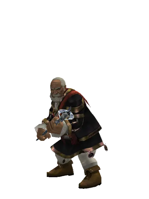 Crystal Staff on a male Dwarf, front view